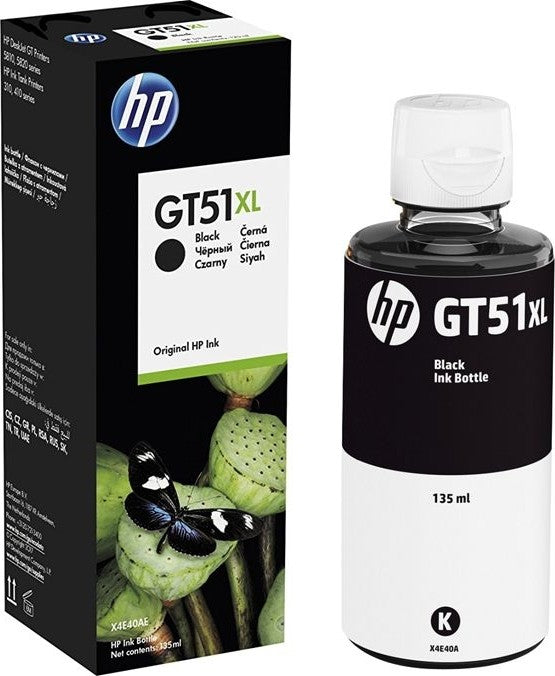 حبر HP الأصلي باللون الأسود GT51XL/X4E40AE سعة 135 مل