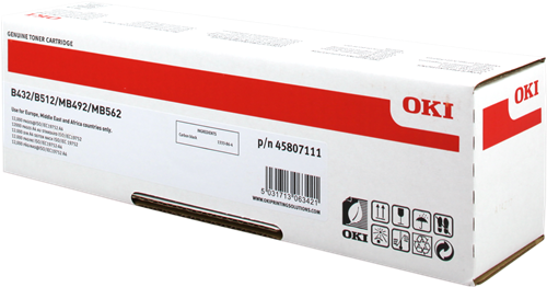 Oki Toner Original Black 45807119 B412/32/512/MB472/92/562 3K YIELD
