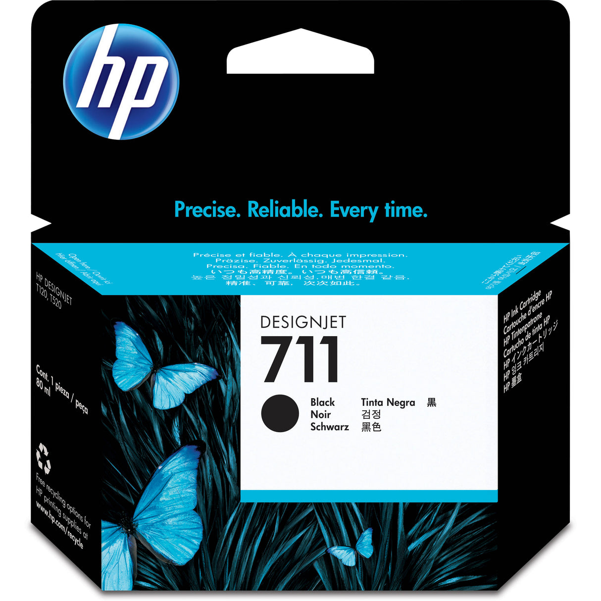 حبر HP الأصلي باللون الأسود 711/CZ129A T520 سعة 38 مل