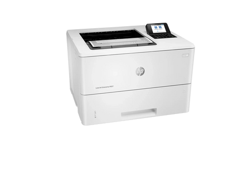 HP LaserJet Enterprise M507 monochrome laser printer with touchscreen display for office use