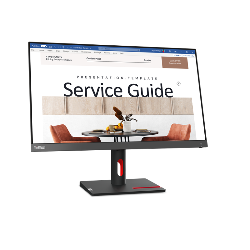 Lenovo ThinkVision Monitor 63DEKAT3SD S24i-30 23.8"/ 24" F (IPS Panel,100Hz,4ms/HDMI/VGA/Phone Holder)-Tilt Stand/HD/HDMI/VGA