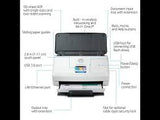 ماسح ضوئي HP ScanJet Pro N4000snw1 (6FW08A)، ألوان مزدوج الوجهين بحجم A4، 40 صفحة في الدقيقة/80 صورة في الدقيقة، دقة 600 نقطة في البوصة، وحدة تغذية تلقائية للمستندات سعة 50 ورقة، USB 3.0، Wi-Fi، Ethernet، شاشة لمس مقاس 2.8 بوصة