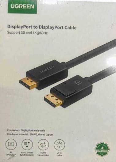 UGREEN DP Male to Male Cable 2m - Black [10211]