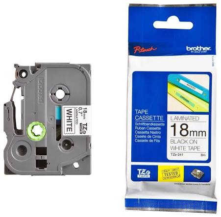 Brother Tape 18mm Black/White - 8VA91490124 TZE-241