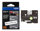 Brother Tape 9mm Black/White Flexible-ID TZE-FX221