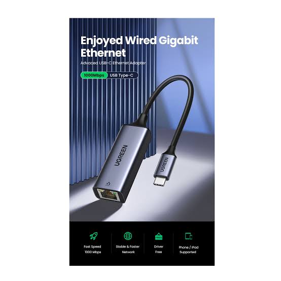 UGREEN USB Type C to 10/100/1000m Ethernet Adapter - Space Gray [50737]