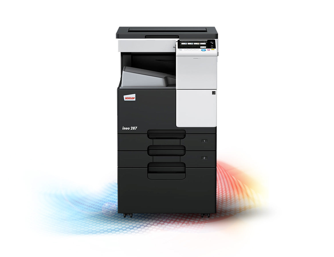 Develop Copier Konica Model INEO-287 with Duplex/Controller/PCL/PS/NIC/Drum/Developer 220V/60HZ #A7AH141 (CKO02451+PRN0103)