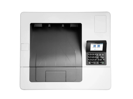 HP laser printer with touchscreen control panel and numeric keypad for office printing in KSA