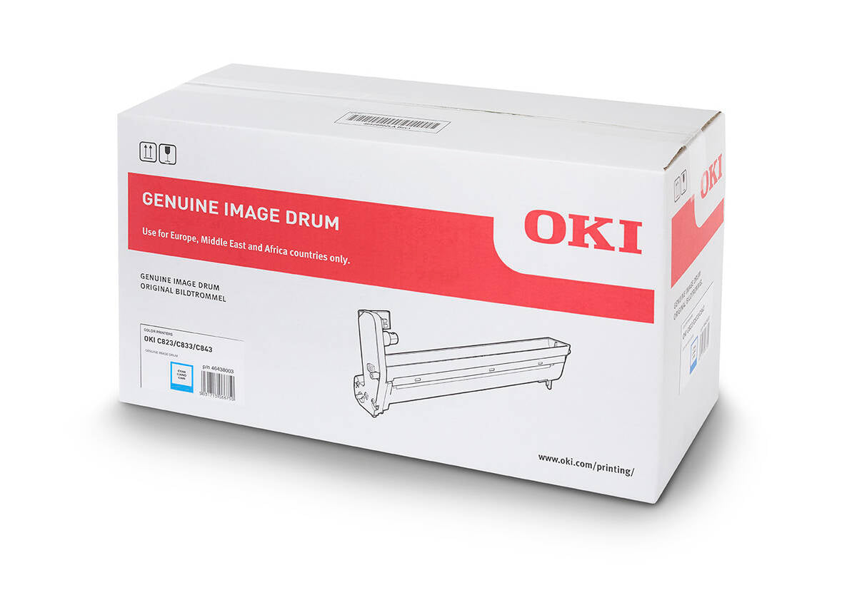 وحدة طبلة Oki الأصلية وحدة طبلة Cyan 46438003 C823dn، C833dn، C843dn، C823n