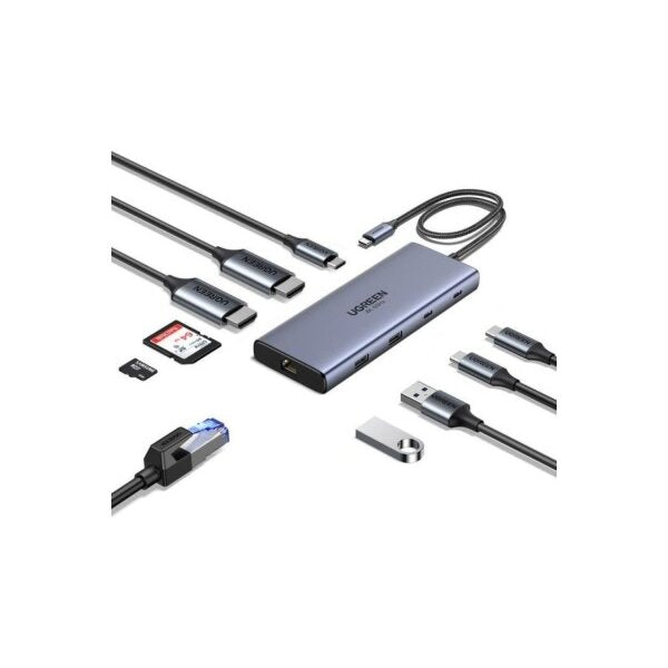 UGREEN 10-in-1 USB-C Hub(45380)USB-C Docking Station Dual 4K@60Hz HDMI, 100W PD, Gigabit Ethernet