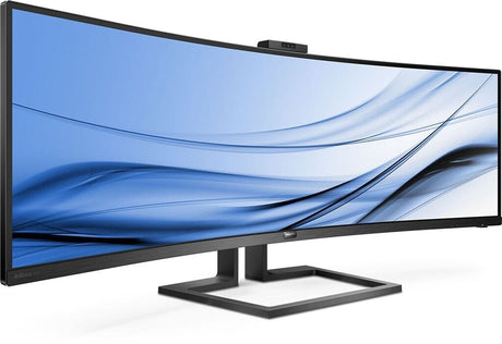 Philips Brilliance 499P9H 49" Ultra Wide Curved Monitor, Dual QHD 5120x1440 32:9, USB-C Connection & KVM Switch, Webcam, Height Adjustable, Sensor, - S-Tech