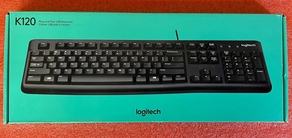 Logitech K120 Wired Keyboard for Windows, USB Plug-and-Play, Full-Size, Spill-Resistant, Curved Space Bar, Compatible with PC,Laptop - S-Tech