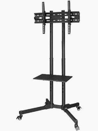 TV Stand for 32-75 Inch TVs, Height Adjustable, Movable with Wheels,