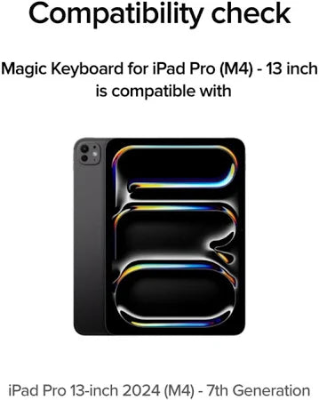 لوحة مفاتيح ماجيك اللوحية من أبل | MWR53ABA | ملحق مغناطيسي لجهاز آيباد برو 13 M4 - 2024 أسود 