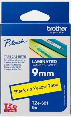Brother Tape 9mm Black/ yellow - 8VA91290521 - TZE-621