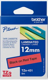 Brother Tape 12mm Black/ Red - 8VA91390321 - TZE-431