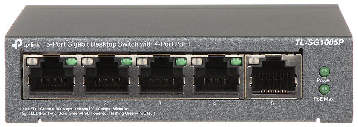 TP-Link TL-SG1005P 5-Port Gigabit Desktop Switch with 4-Port PoE+