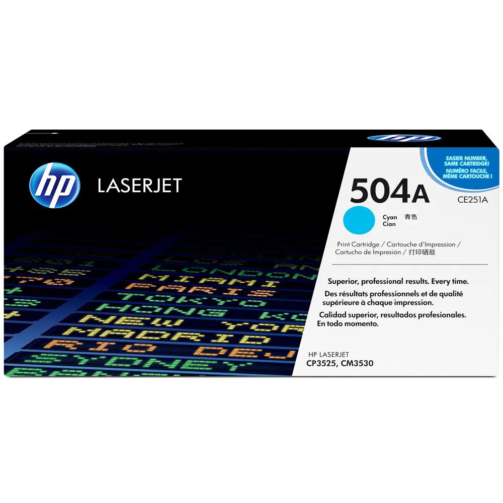 HP Toner Original Cyan 504A/CE251A CP3525/CM3530