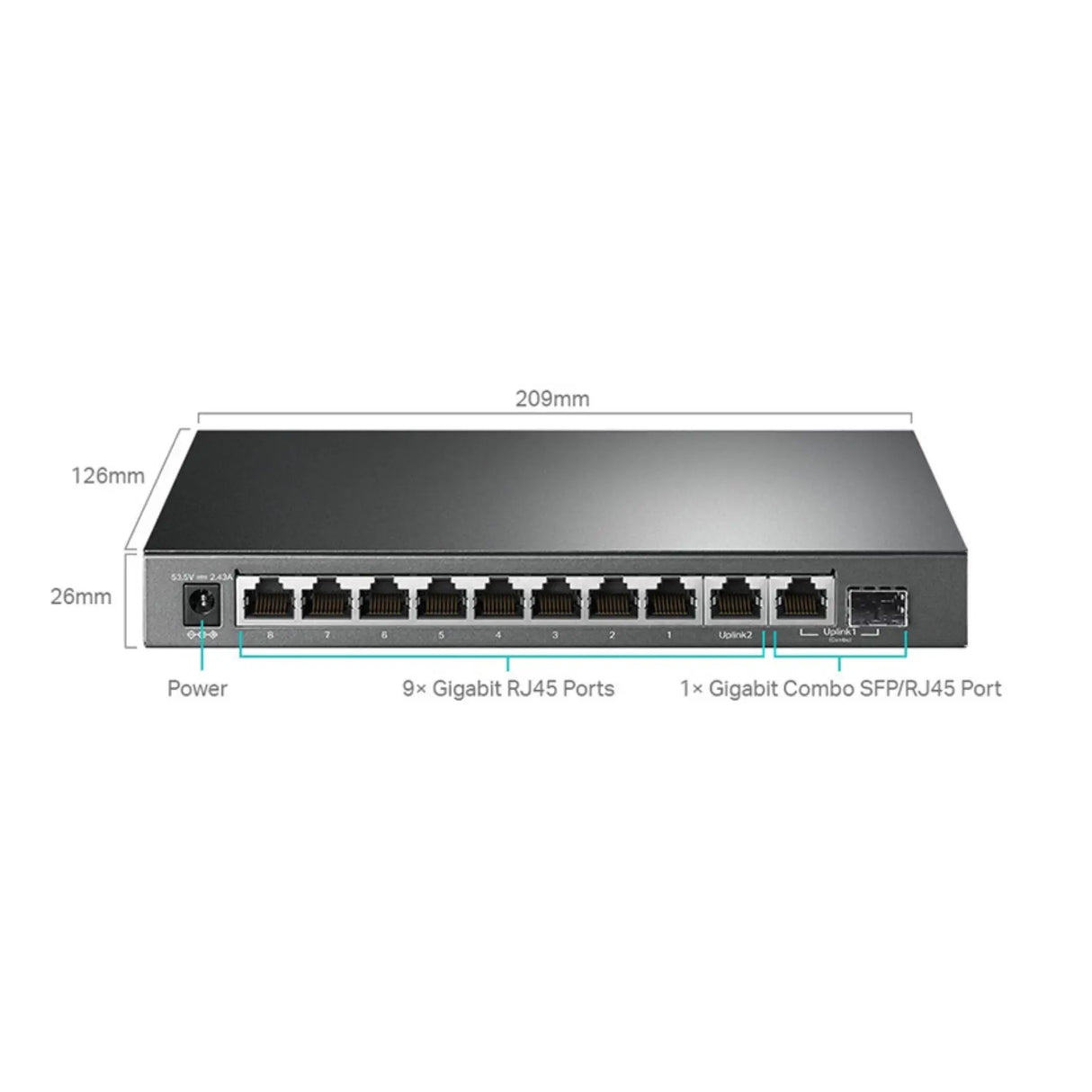 TP-Link TL-SG1210MPE محول جيجابت سهل الاستخدام مزود بـ 10 منافذ مع 8 منافذ PoE+